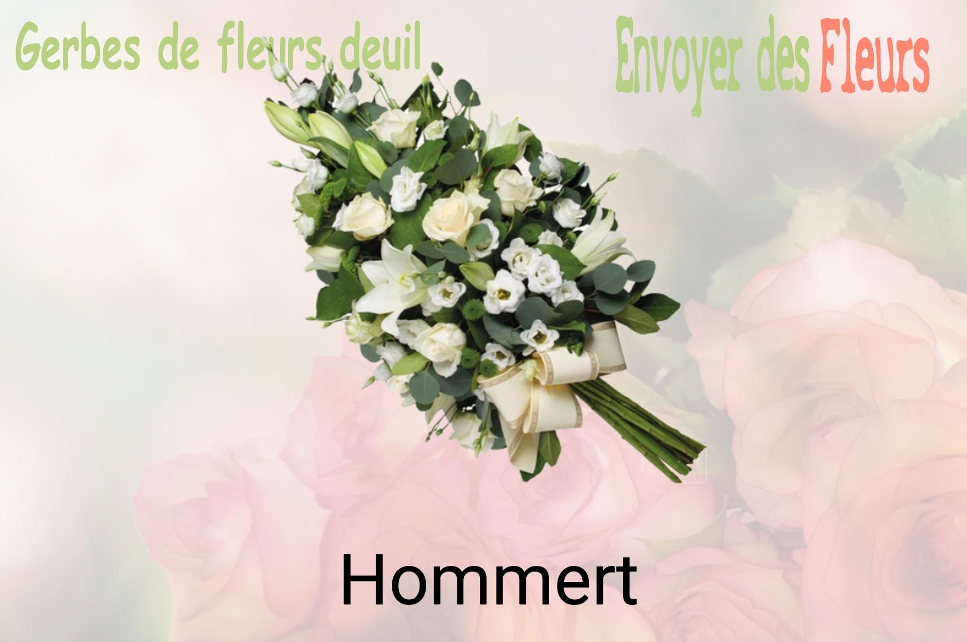 Gerbe de fleurs de deuil livrée à Hommert